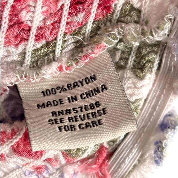 Smocked floral crop top L – braided straps y2k style - Picture 7 of 7